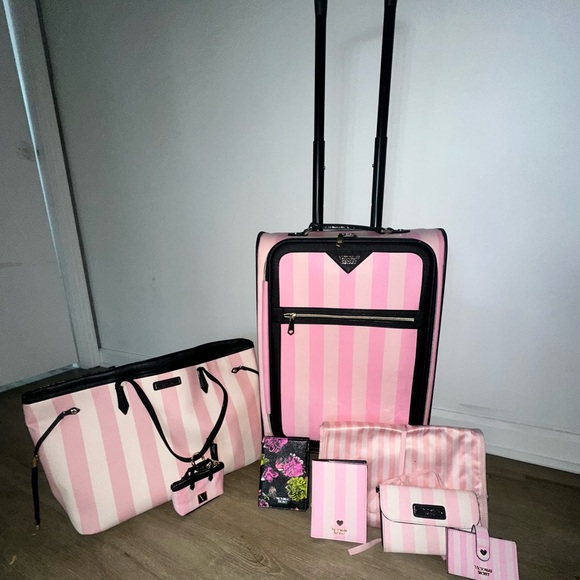 Victoria's Secret Pink Striped Travel Bag Collection - Picture 1 of 13